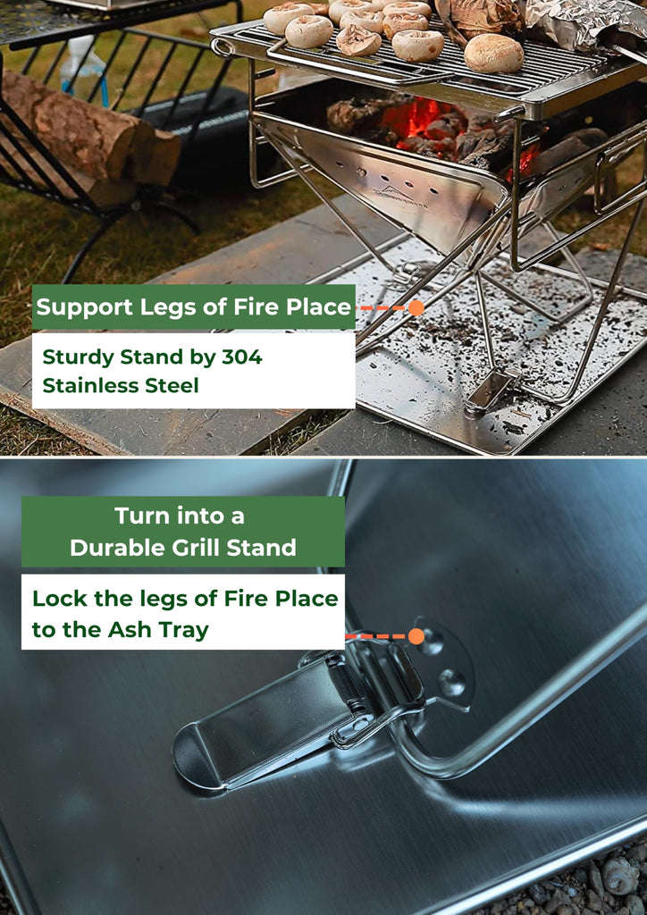 Medium Portable Fire Pit Grill Wood Burning