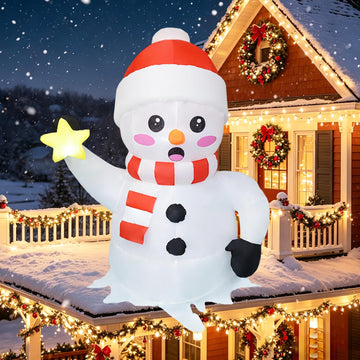6 FT Christmas Inflatables Snowman Outdoor Decorations, Blow Up Snowman