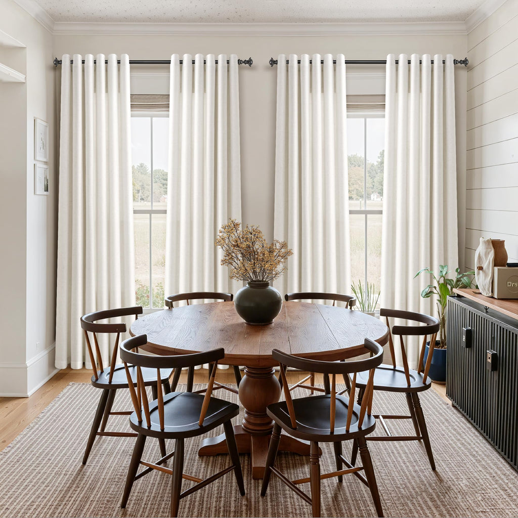 Natural Linen Grommet Curtains 30 Inch Long for Small Windows Cafe