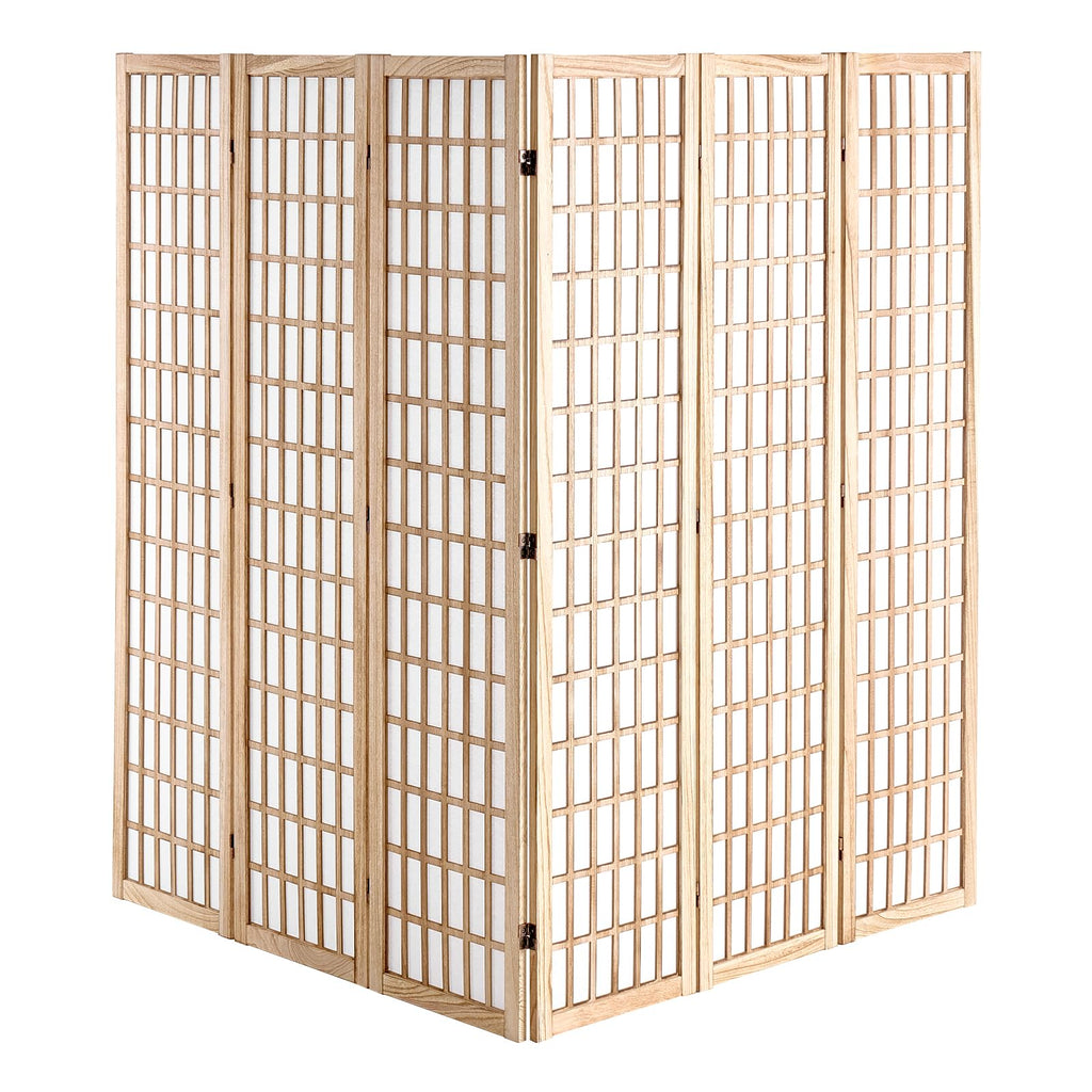 Room Divider, 6 Panel Japanese Room Divider, Wood Folding Privacy Screen Indoor, Partition Dividers Portable