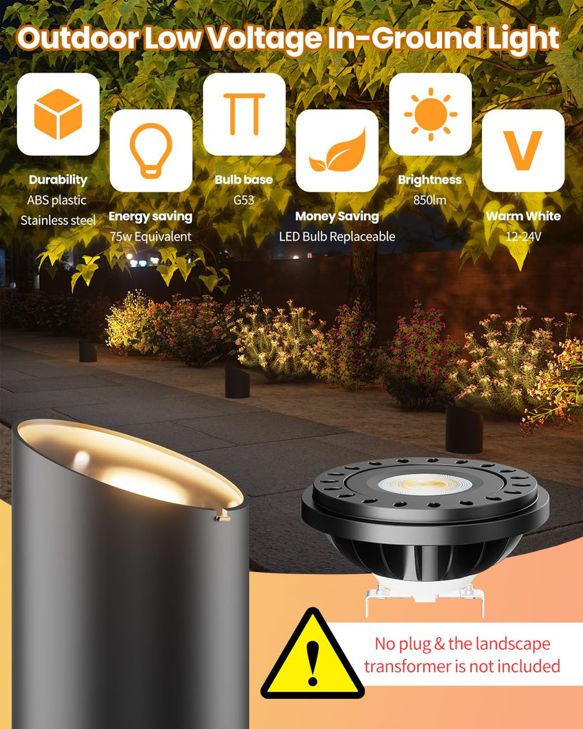 PAR36 Led Landscape Well Light Low Voltage 10W Warm White 2-Pack