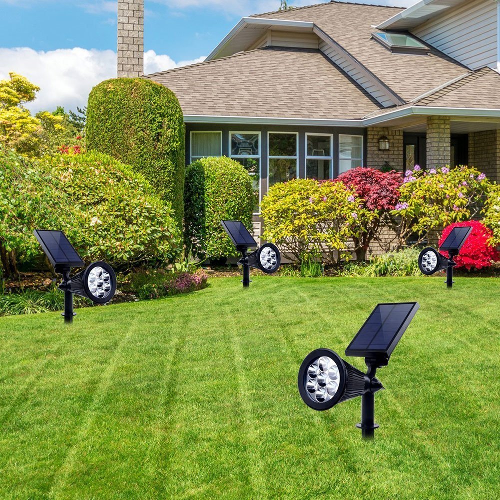 Solar Spot Lights Outdoor Waterproof Solar Powered Spotlight Landscape Lighting Color Changing Auto On/Off for Yard