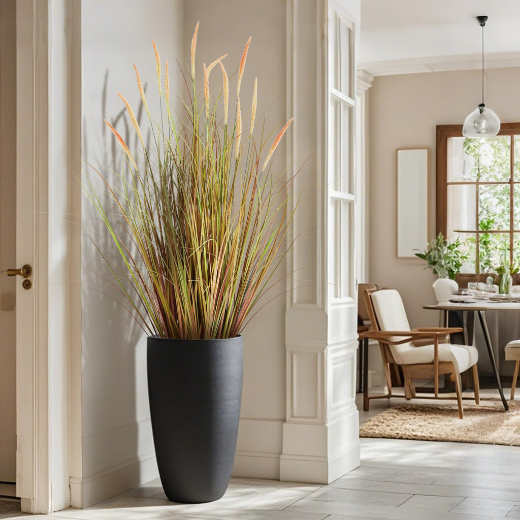 3ft 2-Pack Artificial Cattail Reed Grass, 35in Indoor Fake Onion Grass
