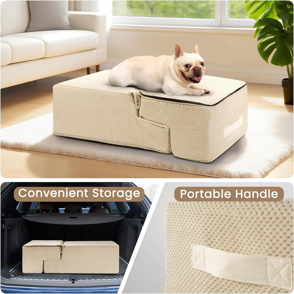 Dog Steps for Bed & Couch, 18.5" H 4-Step Pet Stairs for Small Dogs
