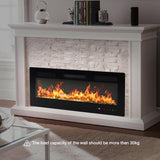 42 Inch Electric Fireplace Wall Mounted/Recessed/Freestanding Space Heater with Remote Control, Adjustable Flame Colors and Touch Screen