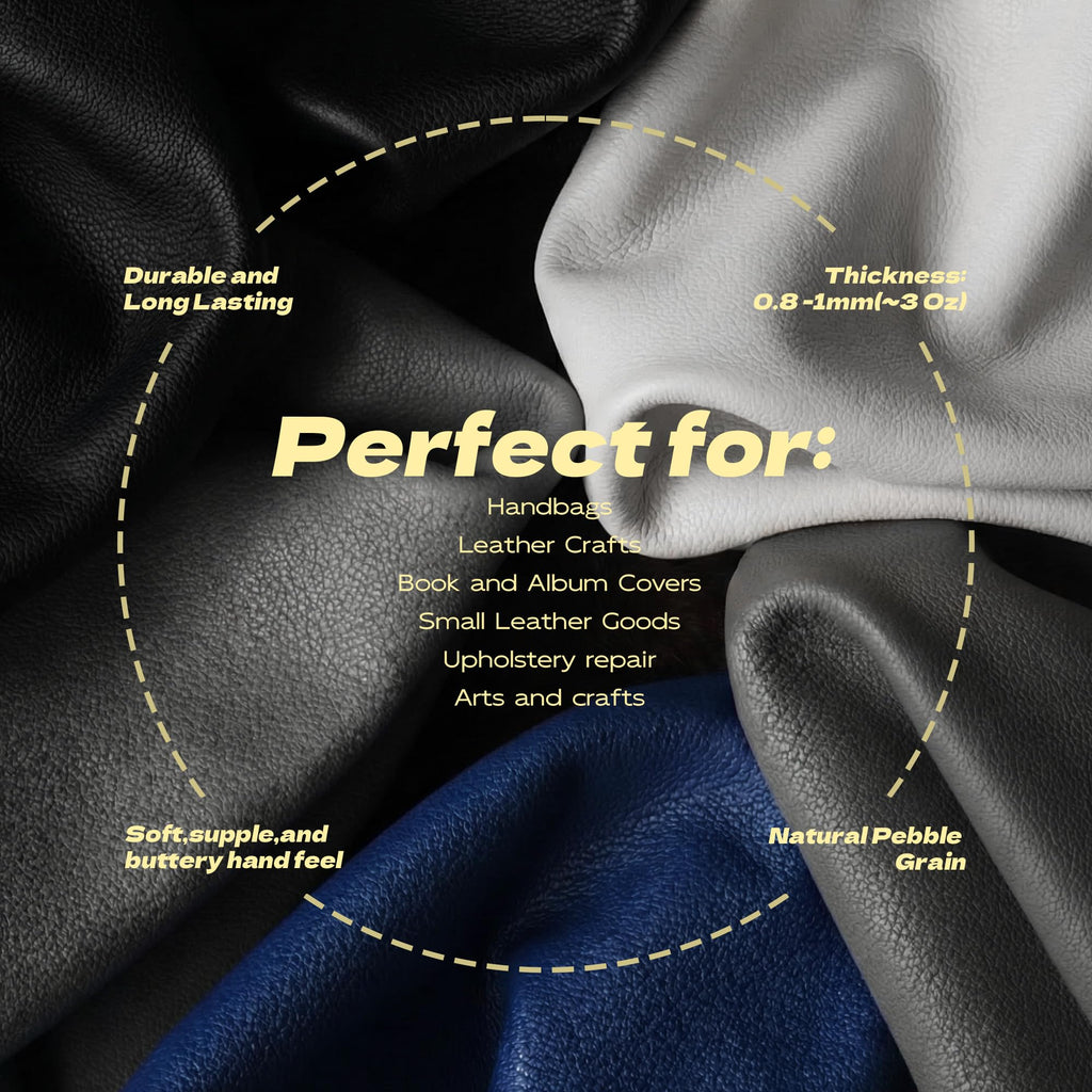 Faux Leather Upholstery, 1mm Thick, Waterproof & UV Resistant, Cotton Backing, Boat, Automotive, Crafting & Outdoor