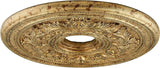 Ceiling Medallion, Hand Applied Vintage Gold Leaf with Gilded Accents, 22.k"Dx1.5"H