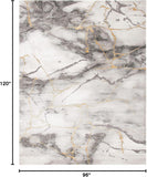 Craft Collection Area Rug - 8' x 10', Grey & Gold, Modern Abstract Design, Non-Shedding & Easy Care