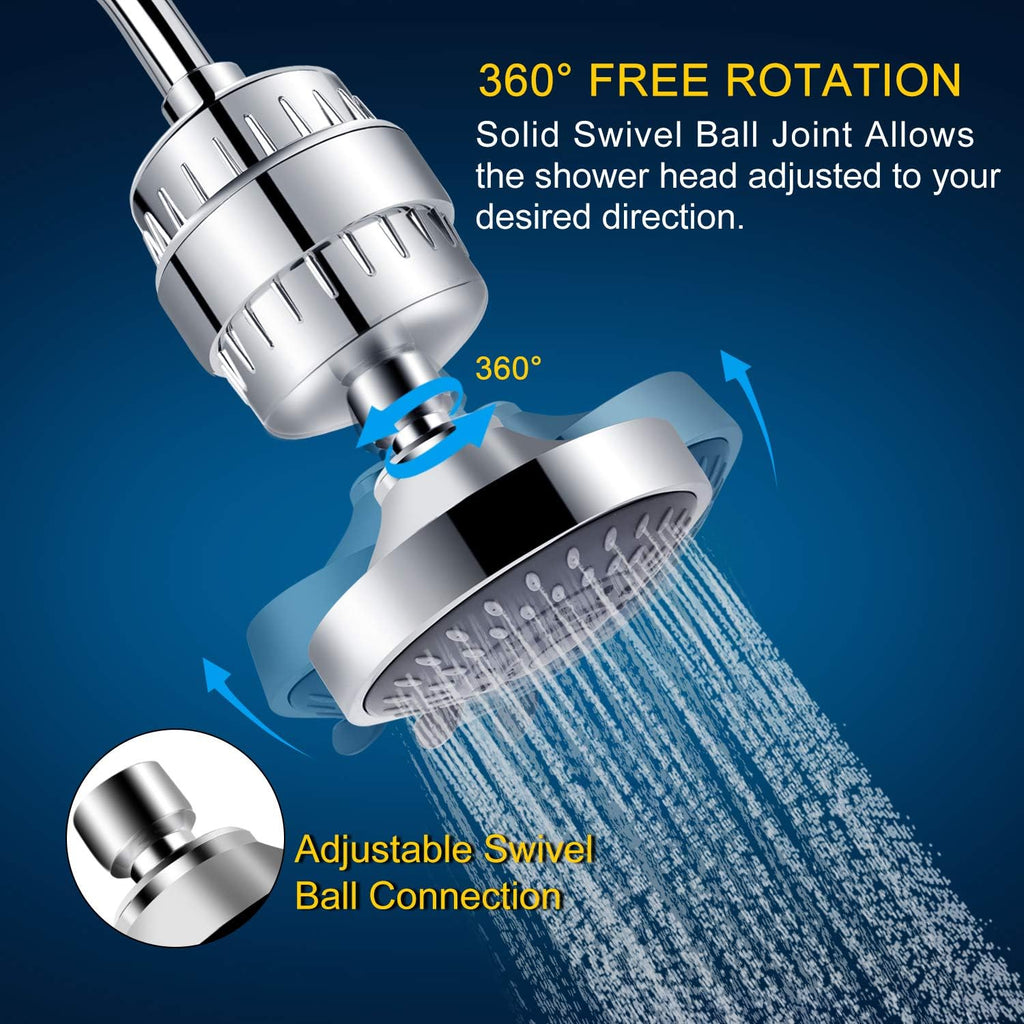 Shower Head and 15 Stage Shower Filter Combo