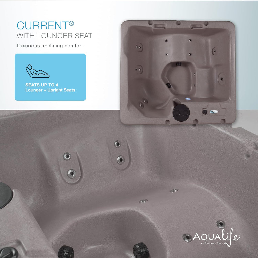Current Outdoor Hot Tub, Free Extras, Fits 4-Adults, Plug and Play Spa, Free Cover Included