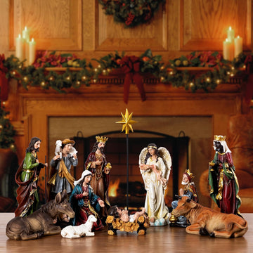 Nativity Set for Christmas Indoor 13 Pieces 7.9 Inch