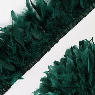 Black Green Turkey Feathers Trim Fringe 4Yard 4-6inch for Party Clothing DIY Sewing Craft Wedding Dress Decoration