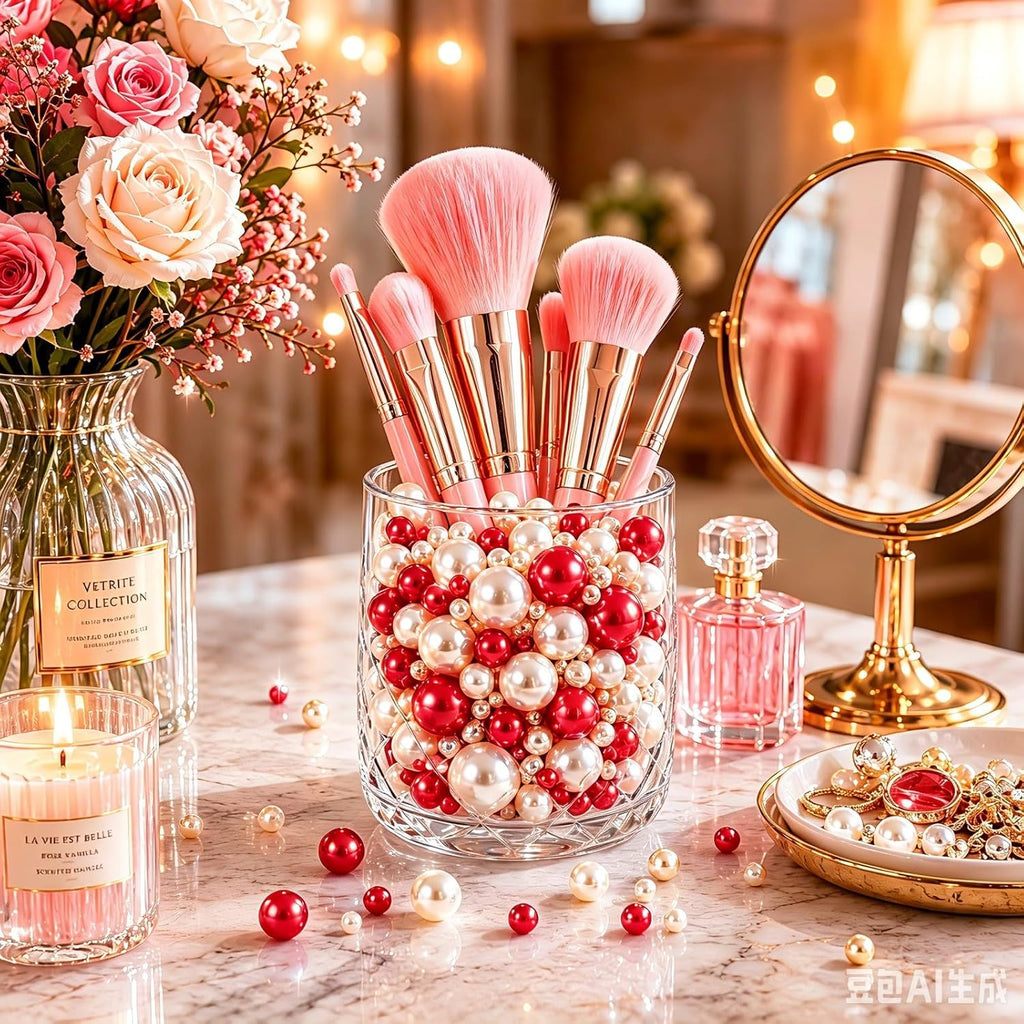 Vase Filler Beads, Pearl Beads for Vases Faux No Hole Pearls for Centerpieces Vases Wedding Home Table - Set of 200