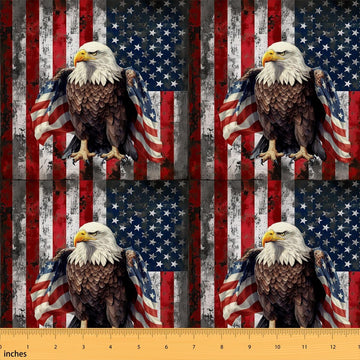 American Flag Upholstery Fabric for Chairs 10 Yard Wild Animal Eagle Printed Fabric by The Yard US Stars Stripes
