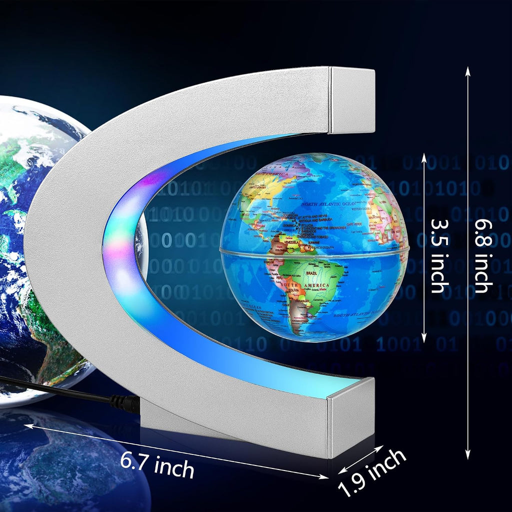 Magnetic Levitating Globe with LED Light, Cool Tech Gift for Men Father Boys and Girls, Birthday Gifts for Kids