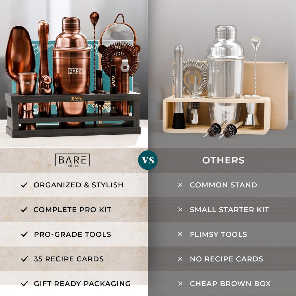 Mixology Bartender Kit Bar Set | 16-Piece Cocktail Shaker Set | Martini Barware Mixing Tools Bartending | Incl. 35 - Set of 16