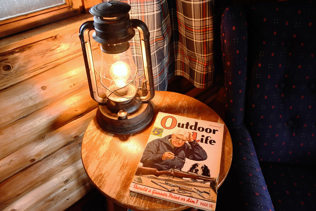 Rustic Lantern Table Lamp Hand Finished Rust UL Listed Dimmable by Muskoka