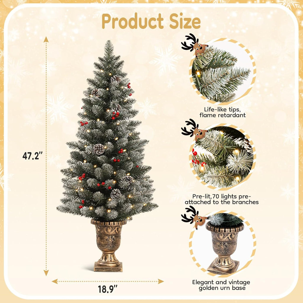 Pre-Lit Christmas Tree s: 4ft with 70 Warm White LEDs