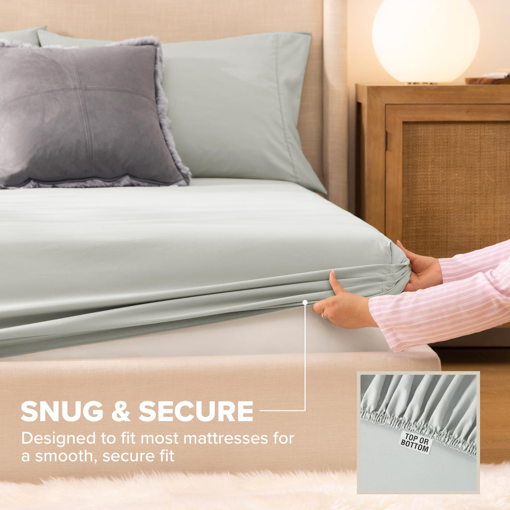 Hedi California King Sheet Set, Luxury Cooling Sheets, 4-Piece, Green