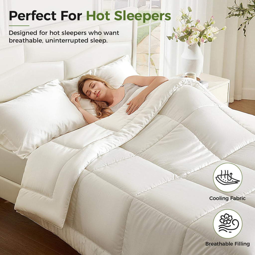 Cooling Comforter Duvet Insert California King Size, Hypoallergenic 100% Viscose Derived from Bamboo Shell & Fill