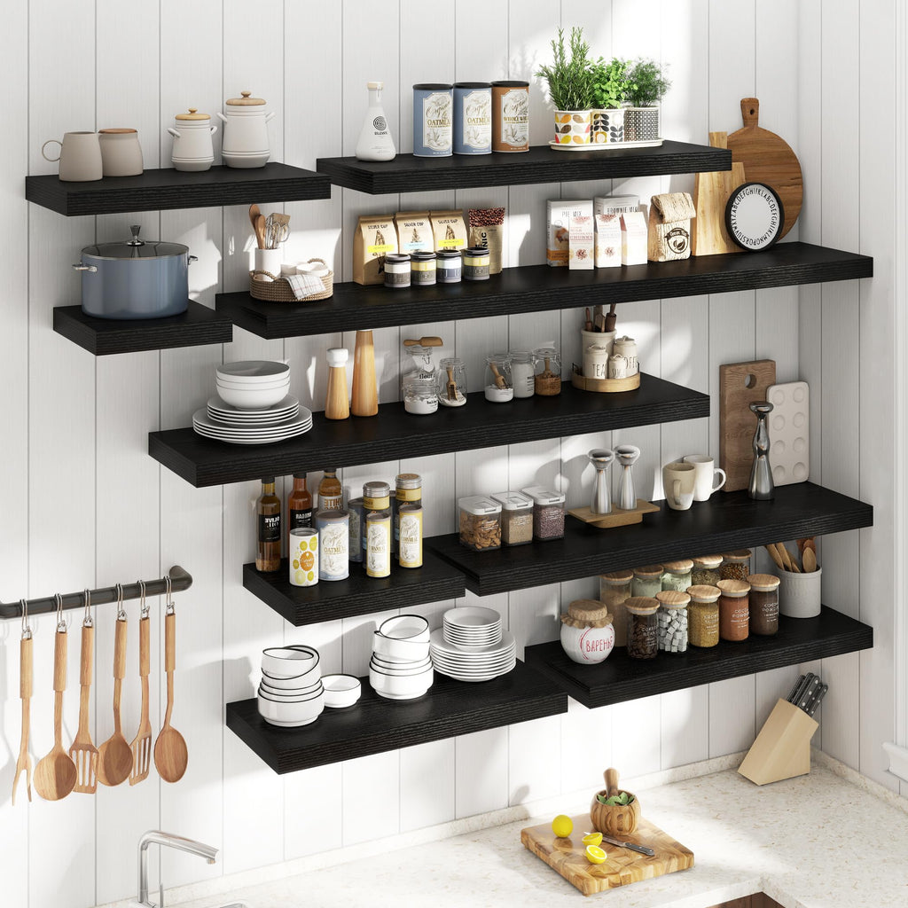 40 Inch Floating Shelves for Wall 2 Pack, 12"D Wood Gra Shelves