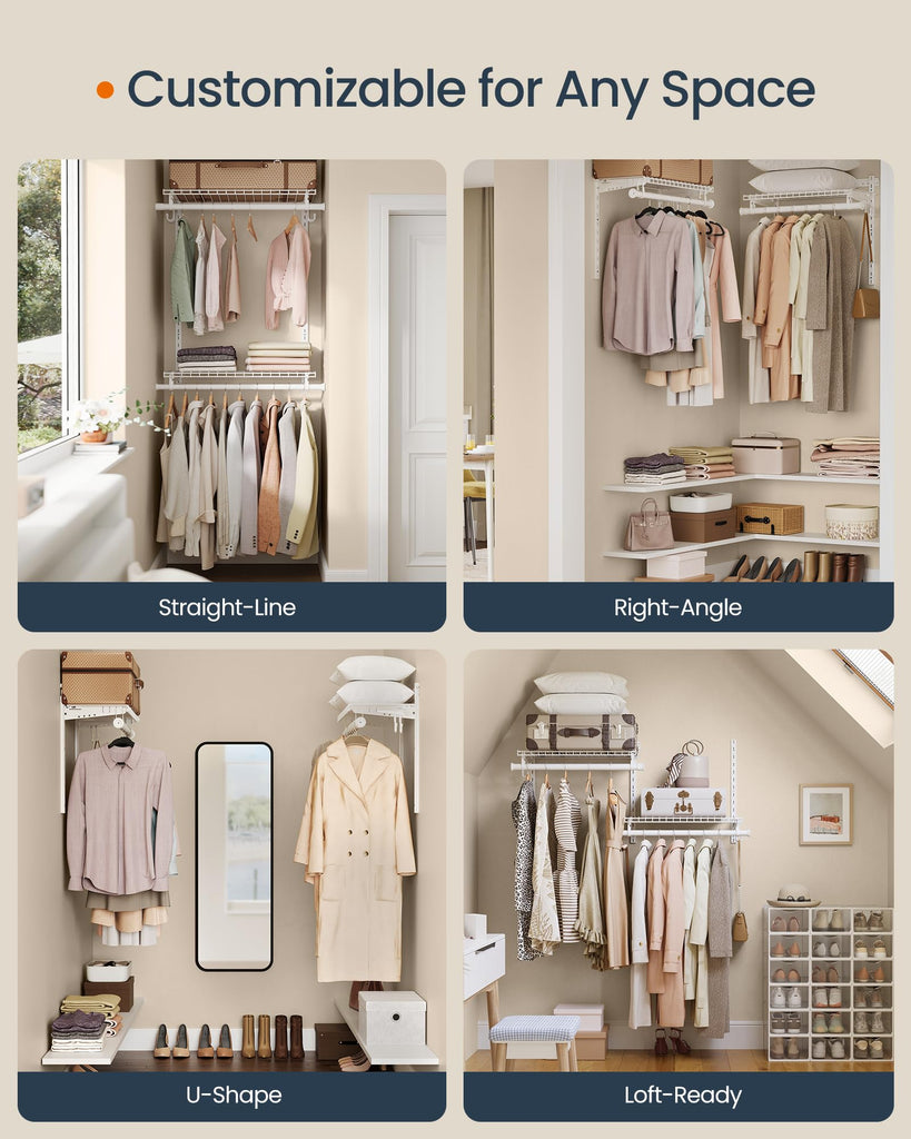 Closet System, Closet Insert Organizer, 2-4 ft Closet Shelves