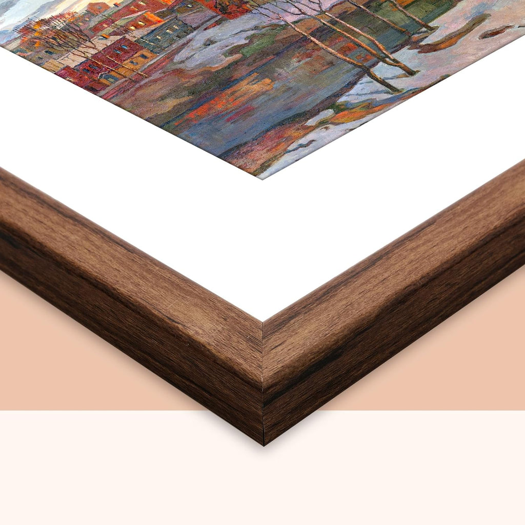 Rustic Walnut 24x36 Frame - Single Frame, 24 x 36 Poster Frame for Artwork, Puzzles, Photos and Movie Posters Picture