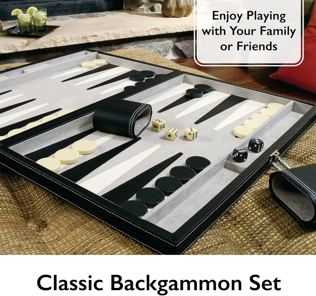 Mainstreet Classics 18-Inch Backgammon Board Game Set