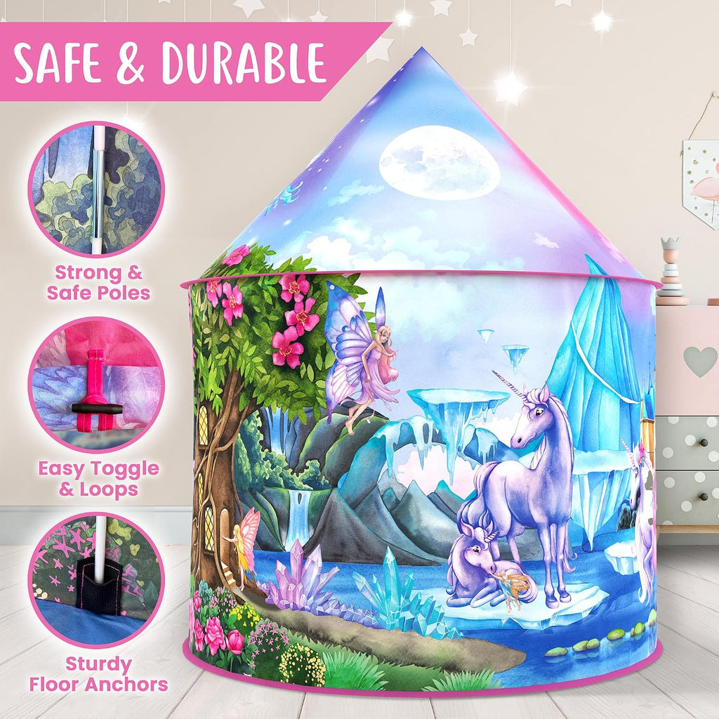 Unicorn Sparkle Play Tent with Magical Sounds for Indoor/Outdoor Play