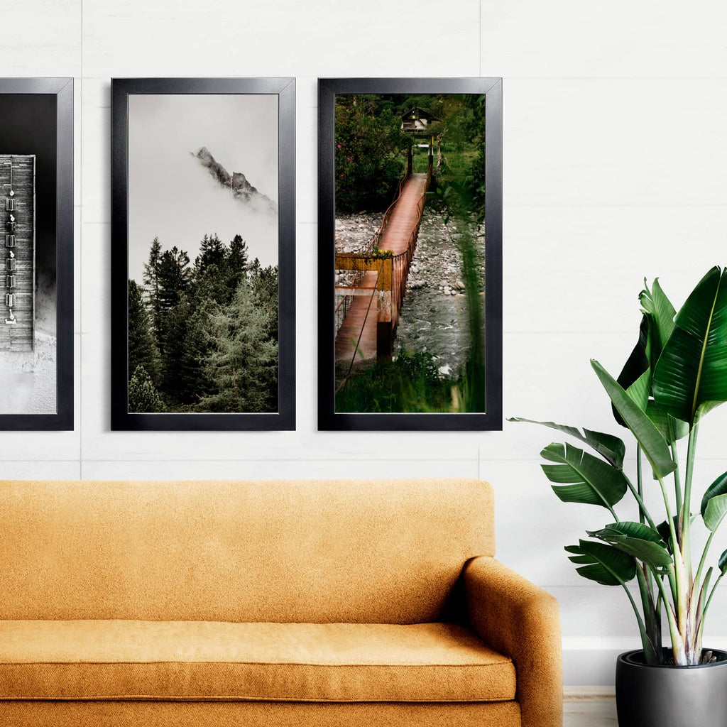 12x24 Picture Frame Black, Panoramic Picture Frame for Wall Decoration, Classic Black Minimalist Style Suitable for