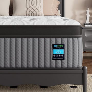 Medium Firm California King Mattress, 14 Inch 7-Zone Deep Sleep Hybrid Mattresses for Pain Pressure Relief