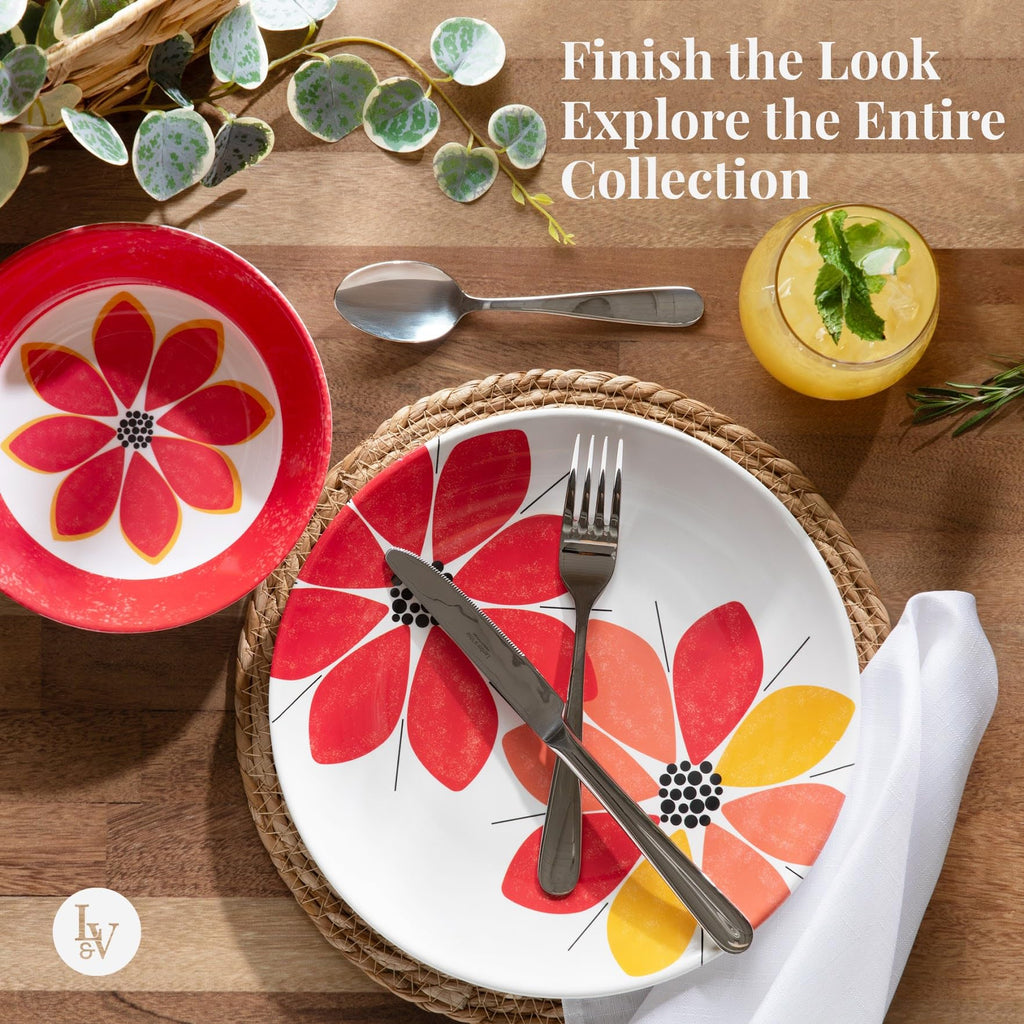 12-Piece Melamine Dinnerware Set: Durable, Lightweight, Break-Resistant Plates & Bowls - Stylish, Non-Toxic