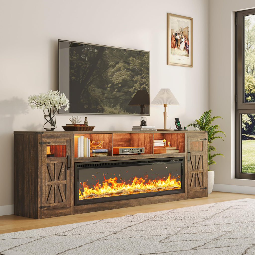 95", Farmhouse Entertainment Center for 100" TV, Brown