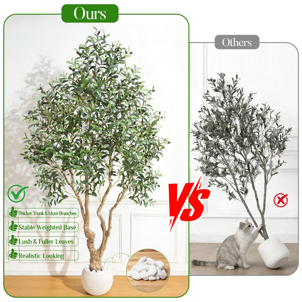 7 FT Faux Olive Tree, Realistic Tall Olive Trees Artificial Indoor