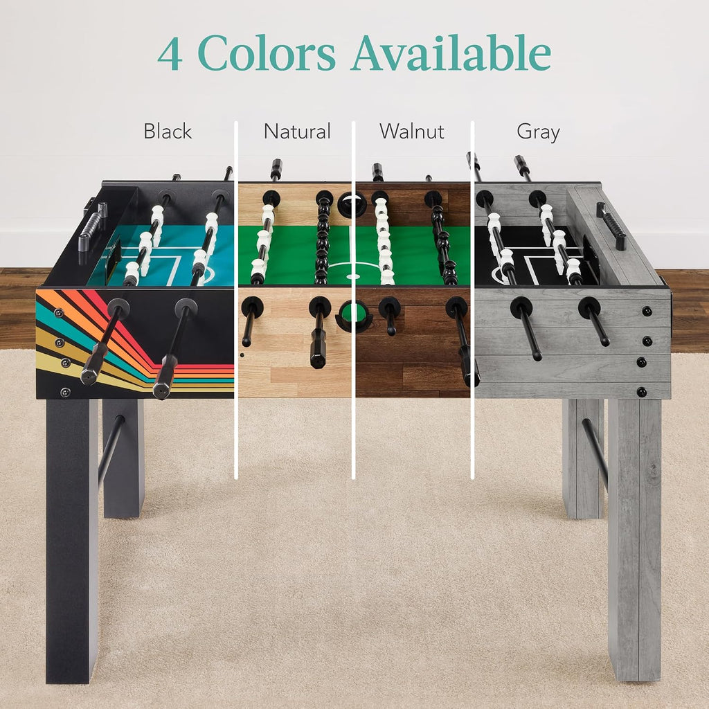 Full 54 Inch Regulation Foosball Table for Home, Game Room - Includes 2 Balls, 2 Cup Holders