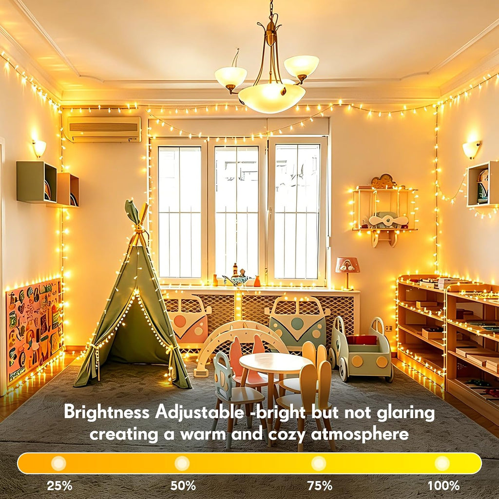 200 FT 500 LED Christmas Lights Outdoor Fairy Lights Plug In Extra Long String Lights Clear Wire Waterproof 8 Modes