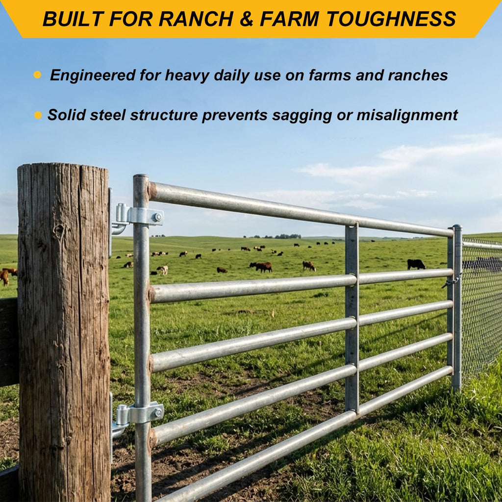 2 Pair Wall Mount Gate Hinges, Heavy Duty Gate Hinges for 1-3/8" Pipe Gates