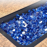20 lbs Fire Glass for Propane Fire Pit, 1/2-Inch Reflective Fireplace Glass Rocks for Fire Pit Table, Cobalt Blue - Image 2