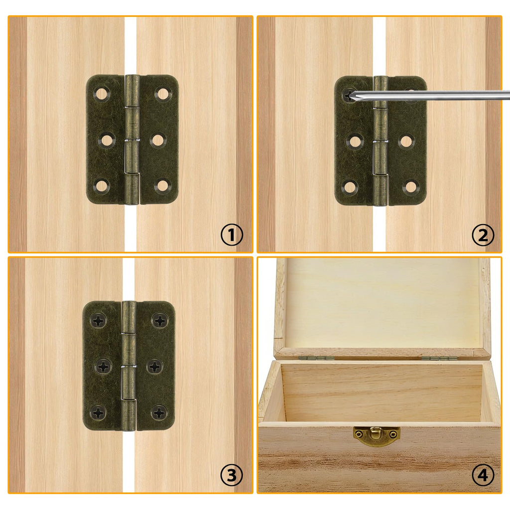 12PCS 2 Inch Vintage Door Hinges, Antique Bronze