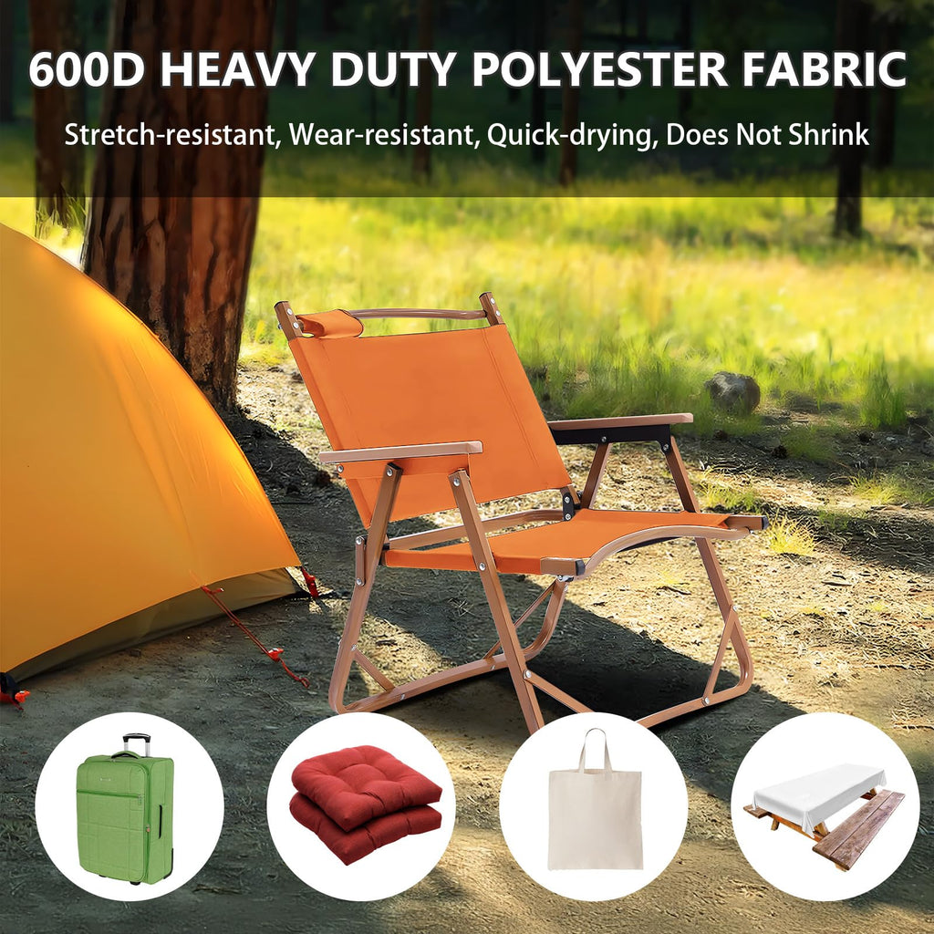 Waterproof Canvas Fabric by The Yard 600D Upholstery 58x108in Orange