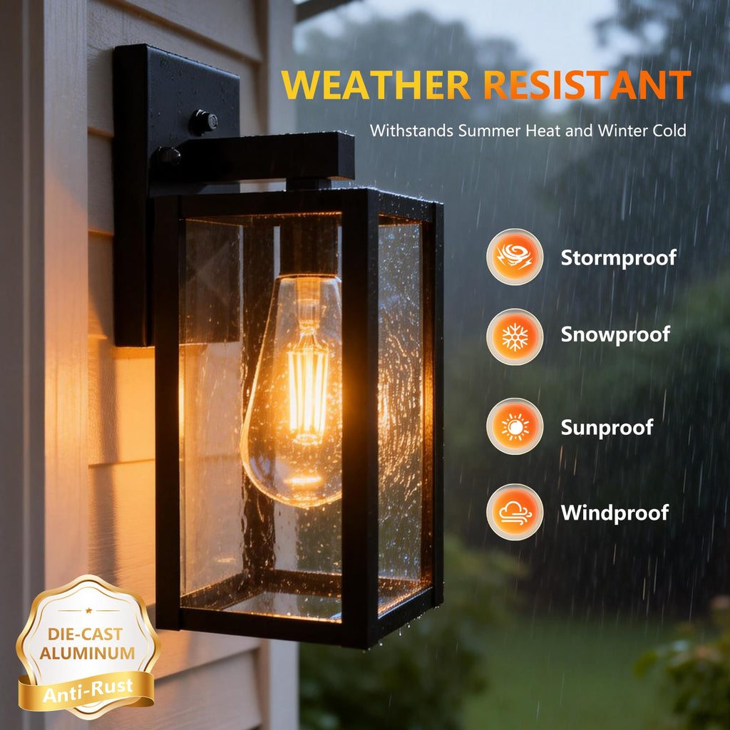Dawn to Dusk Sensor Outdoor Light Fixture Waterproof Porch Lights Anti-Rust Exterior Wall Lighting Outdoor Wall