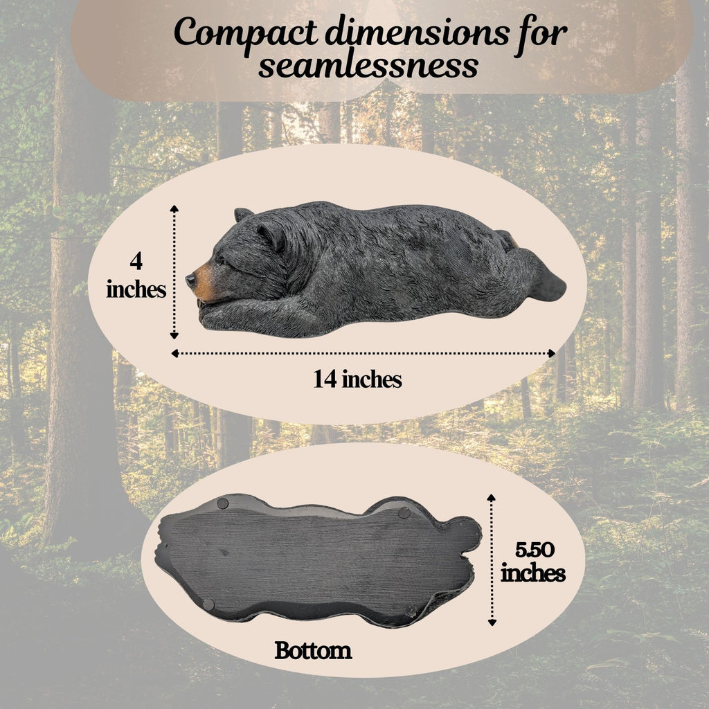 Whimsical Sleeping Black Bear Figurine