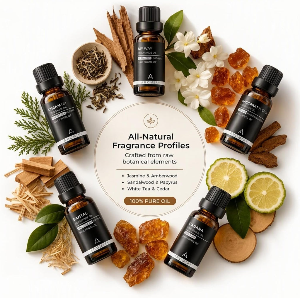 Diffuser Oil Gift Set, 5 Pack of 20ML (0.67 FL OZ) | Hotel Scent Diffuser Oils, Dream On, My Way, Baccarat Rouge