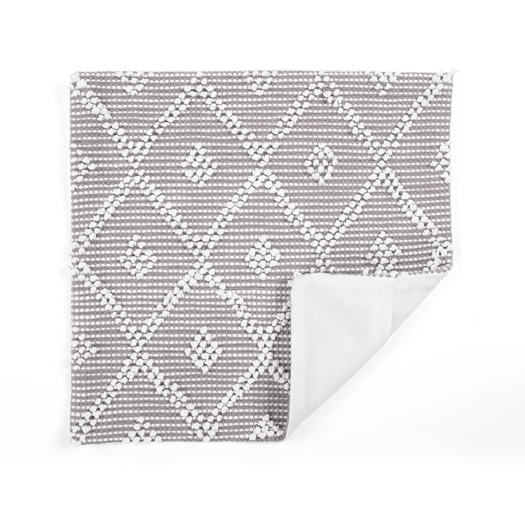 Adelyn Decorative Throw Pillow Cover, 20" W x 20" L, Light Gray - Square Pillow - Gray Diamond Pillow - Textured