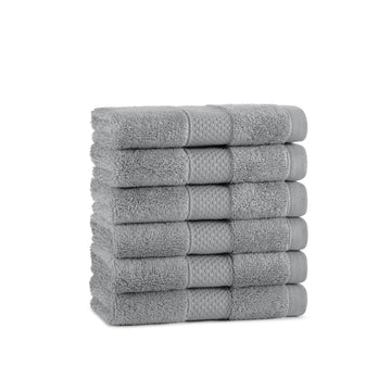 Egyptian Wash Cloths - Pack of 6 - Oversized Ultra Soft Thick & Absorbent, 100% Ringspun Egyptian Cotton Bathroom