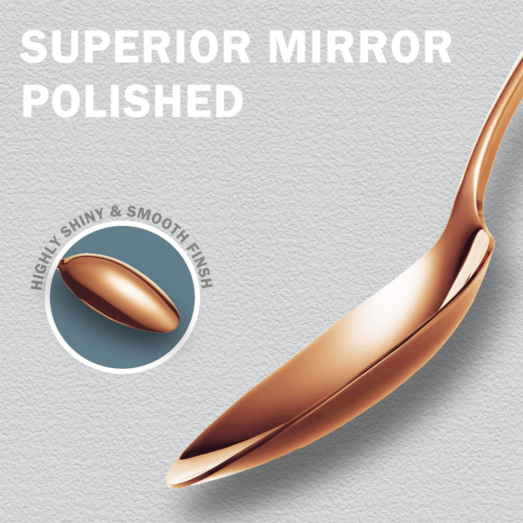 Hammered Rose Gold Stainless Steel 20-Piece Modern Flatware Set
