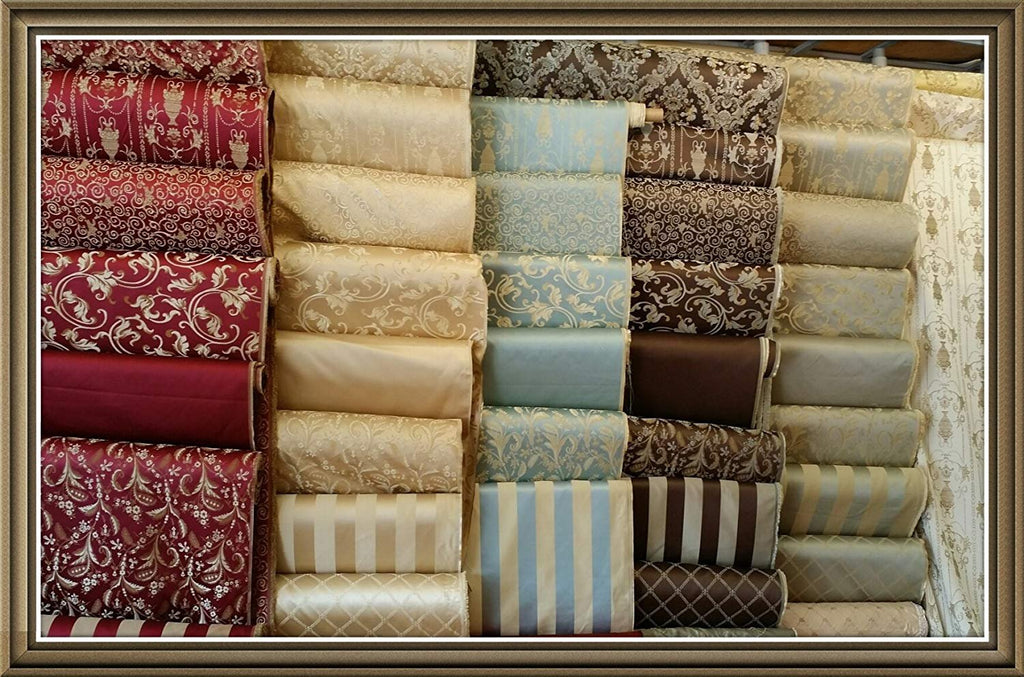 Damask Upholstery and Drapery, Jacquard Fabric Sold by The Yard (Sand)