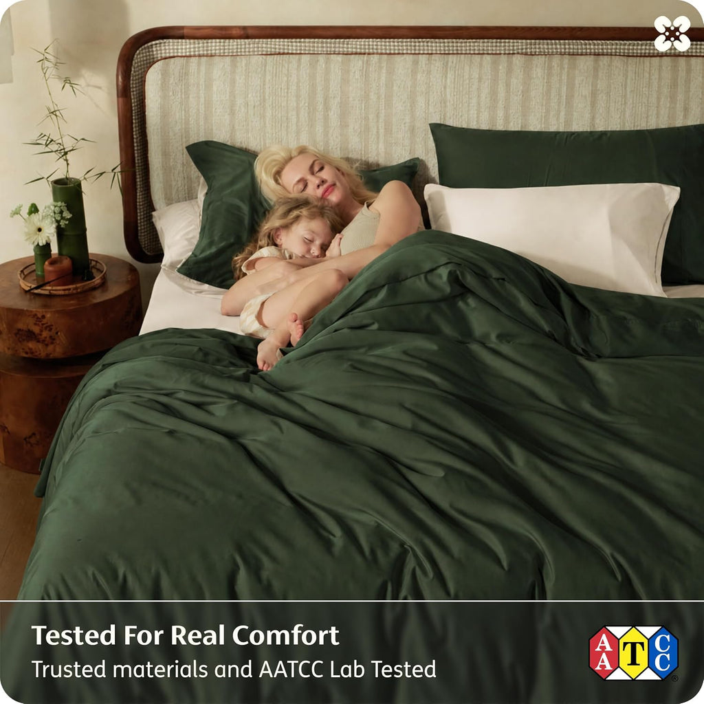 100% Organically Grown Bamboo Viscose Duvet Cover Set King | Cooling Bedding Set for Hot Sleepers | PureWoven Luxury