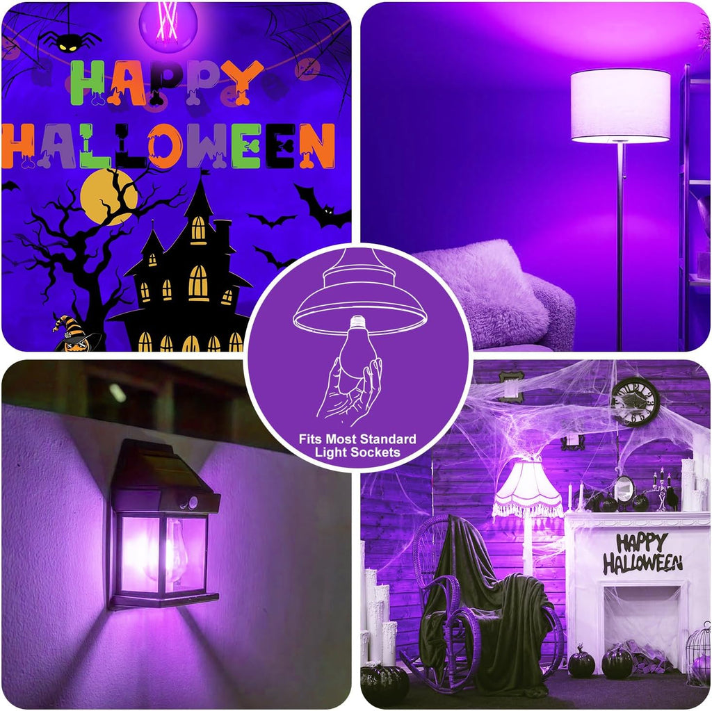 LED Black Purple Light Bulbs 6W (60W Equivalent) E26 Wavelength 390-400nm
