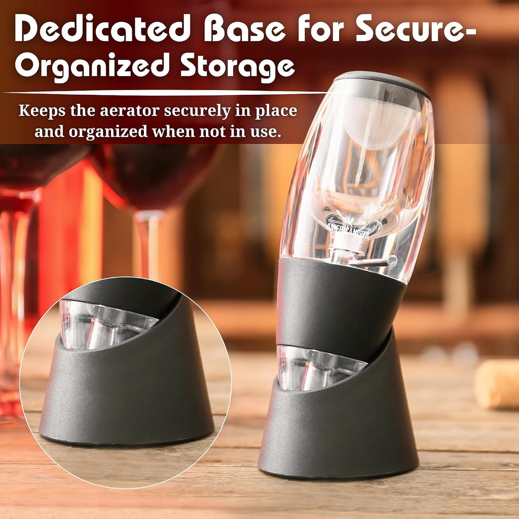 Red Wine Aerator- Wine Pourer- Decanter- Premium Wine Aerator with Stand - Decanter Aerating Spout with Filter